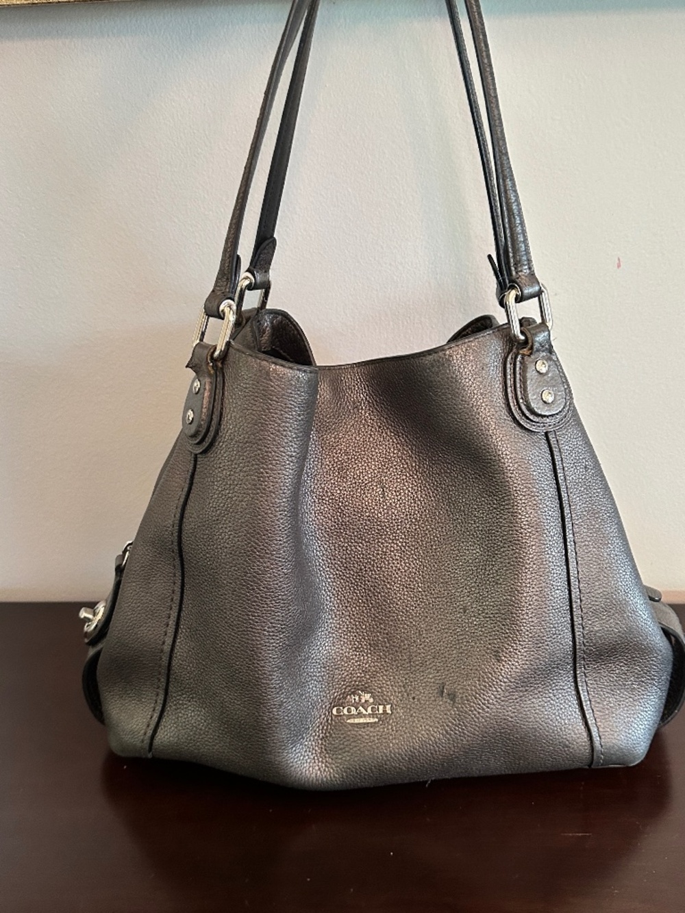 Coach 87399 Edie 31 Metallic Leather Shoulder Bag